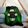 Borussia Monchengladbach logo printed throw blanket—soft,warm;versatile blanket for all seasons—perfect as &air-conditioning throw,nap blanket