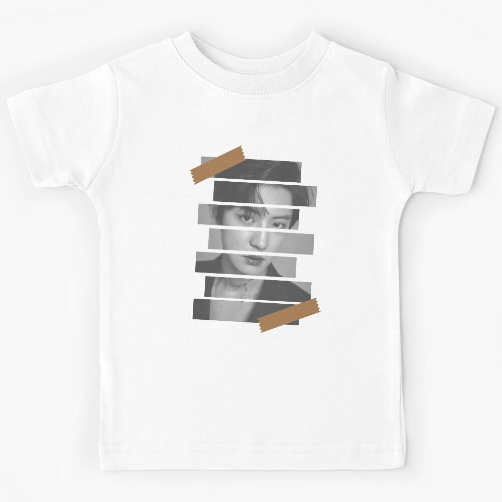 Park Chanyeol EXO Chanyeol Korean Kpop Monochrome Stripe Design Kids T-Shirt 150