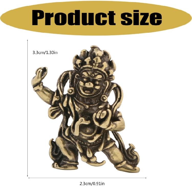 Mahakala Statue Antique Bronze Brasses Tibetan Small Hanging Ornament Sacred Protectors of Dharma Buddhism Sculpture Gift