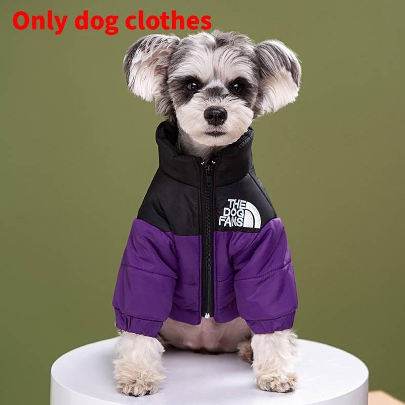 

Собачья куртка пуховая толстая и теплая уличная одежда для питомцев дизайн с вышивкой букв 3XL фиолетовый