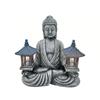 1pc Lighthouse Buddha Statues with LED Lights, Solar-Power Buddha Sculpture Decor for Home Garden, Yard, Patio, Yoga