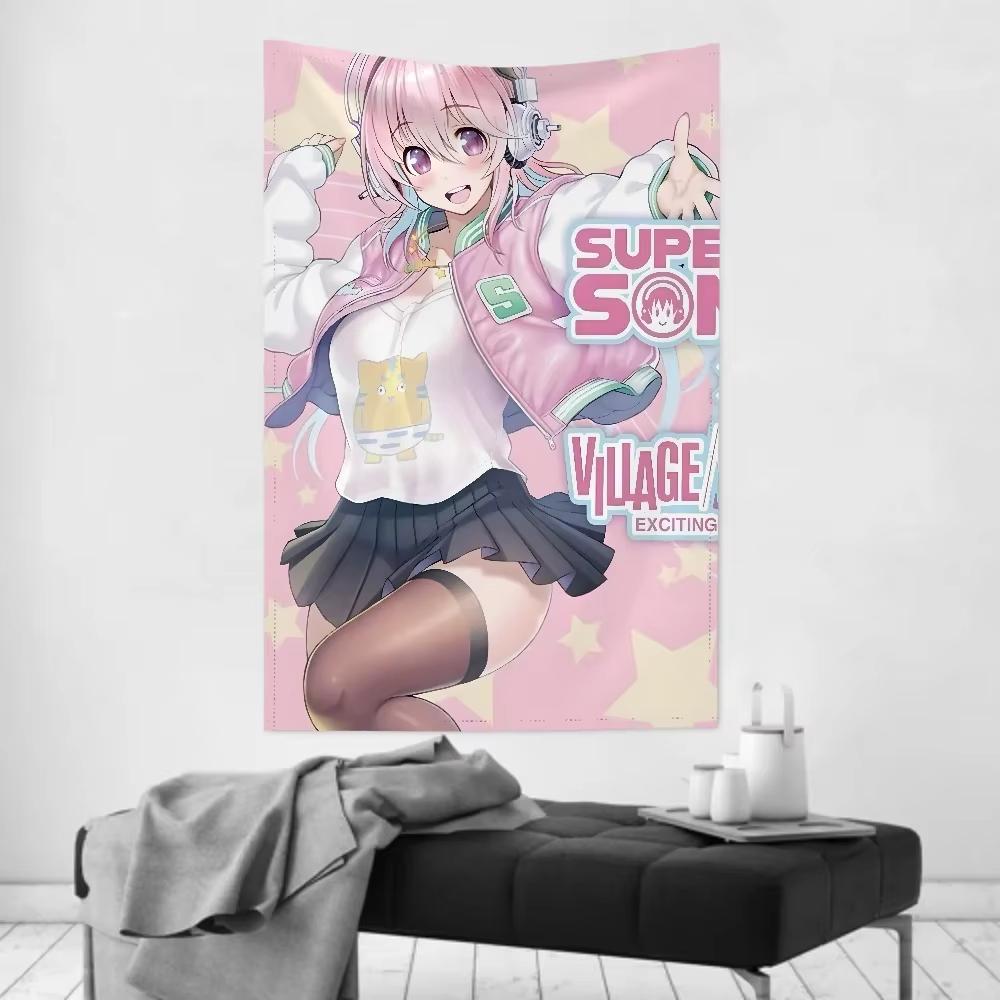 Ink Moe Aesthetic Room Tapestry Super Sonico Theme Kawaii Bedroom Dorm Decor