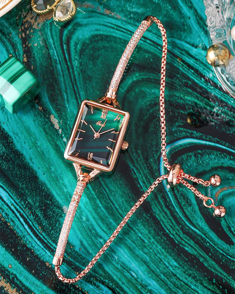 Small Square Watch Women'S Fashion Luxury Temperament Bracelet Watch Fine Detail Belt Design Quartz