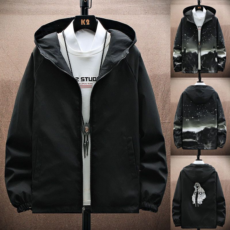 NEU Strewear Printed Fashion Reversible Male God Jacket Männer Dünne Kapuzenjacken Windbreaker Kleidung Übergröße