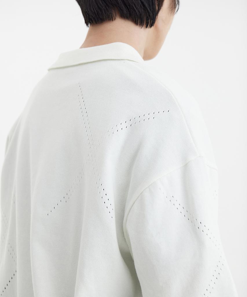 YOUTH H/S Knit Collar T-Shirt - White