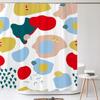 Modern Abstract Print Shower Curtain Bathroom Fabric Polyester Waterproof Minimalist Line Shower Curtains Bath Decor with Hooks