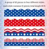 Waline 69Ft 4th of July Bulletin Board Trim Border Stickers 4 Design Self-Adhesive n Flag Border Decals for Independence Day Classroom Decoration