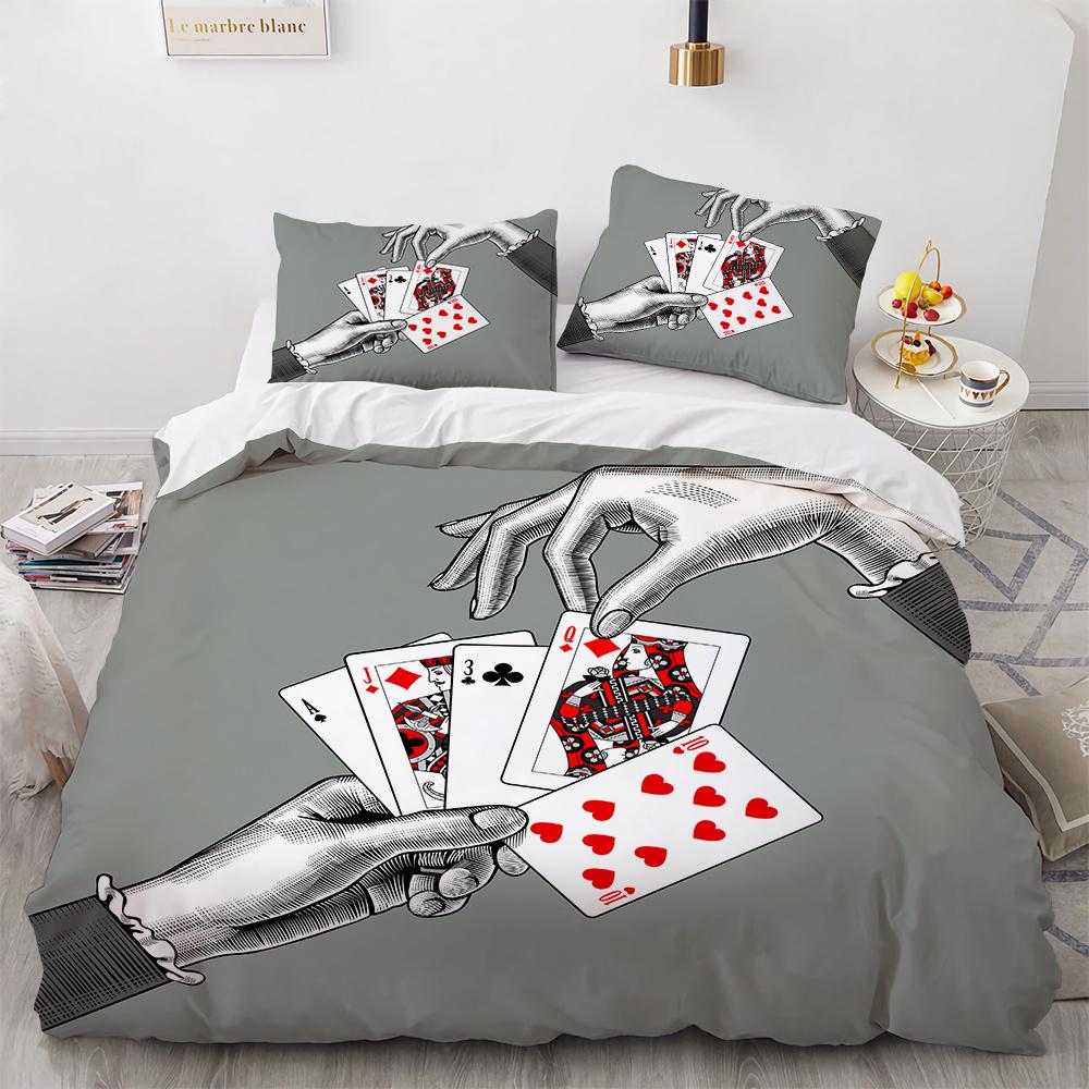 Пододеяльник Покер Набор Карта Огонь Покерная Игра Декор Полиэстер Набор Пододеяльника — фото 5