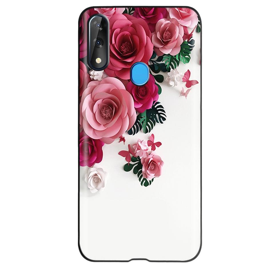 Etui do ZTE Blade V10 Modny Wzór Kwiatowy Serce Etui na Telefon do ZTE Blade V10 Vita V 10 Czarne Silikonowe Miękkie TPU Zderzak