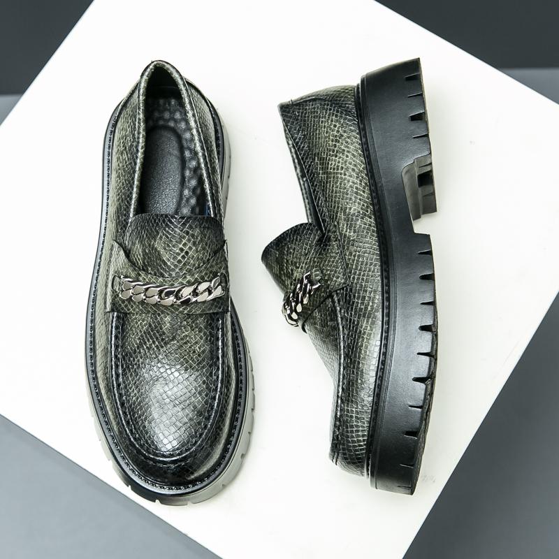 Fashion High End Brand Men's Leather Casual Shoes Luxury Banquet Dress Shoes Height Increasing Thick Soled Men's Business Work Shoe