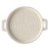 Zhishi Creamy Style Ceramic 8-inch Round Double-Ear Baking Dish