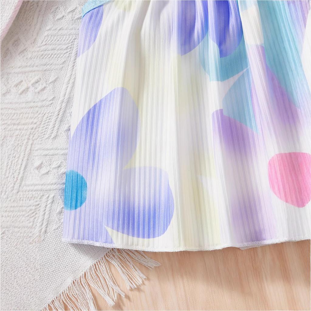 Girls Fashion Set Summer Children Tie Dye Halter Pants Summer Casual Two-piece Set