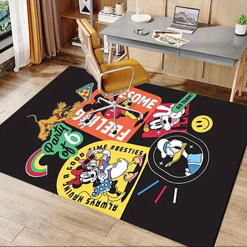 Office Rug Mickey Mouse, Party theme 3D Printed Anti-Slip Rug-Machine Washable for Living Room