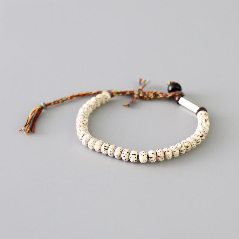 Bracciale a Filo Nodo con Perline Mantra delle Sei Parole del Buddismo Tibetano Amuleti Perline di Preghiera Braccialetti Per Uomini Donne Regalo