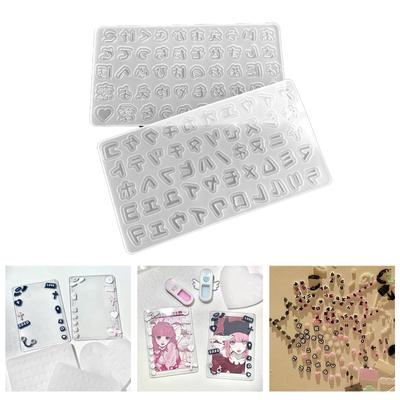 Silicone Sand Filling Mold Crafts Molds Japanese Characters Shape Resin Filling Silicone Mould DIY Quicksand Accessories