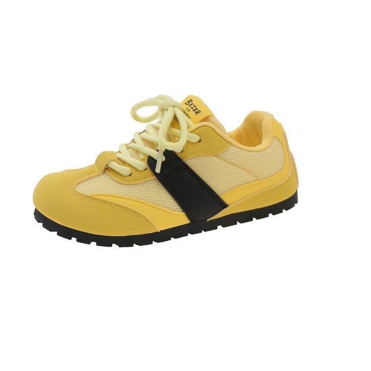 

Розовые двойные сетчатые кроссовки Forrest Gump женские уродливые милые летние новые шикарные нишевые дизайнерские туфли для досок балетки маленькие белые туфли 35