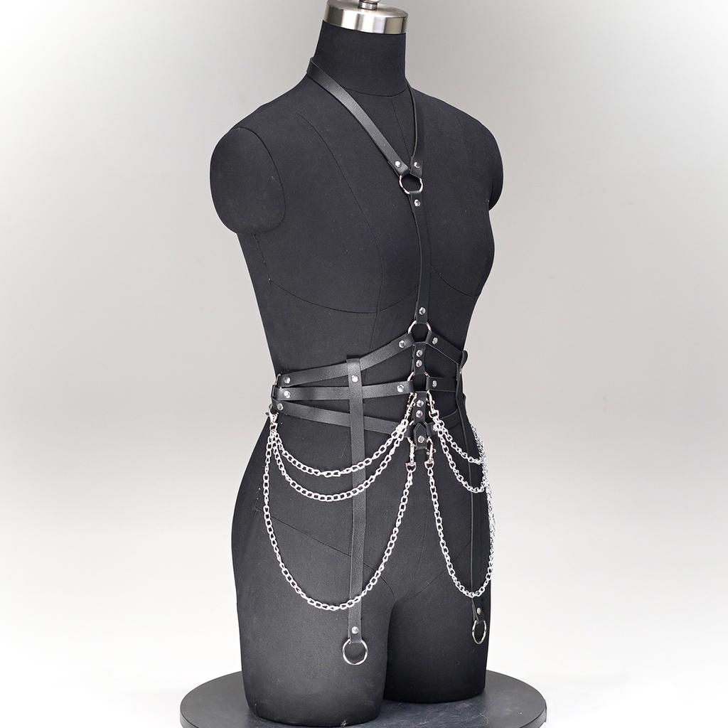 Fashion seat belts, tight corsets, leather underwear, restraint underwear, body seat belts, fetish clothing, gothic punk women's