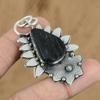 Wedding Gift For Her 925 Silver Natural Black Tourmaline Rough Gemstone Pendant
