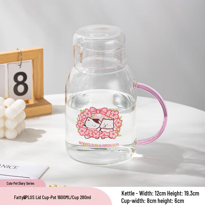 Pudgy Pet Diary Glass Pitcher