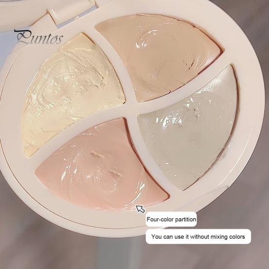 4 Colors Concealer Palette with Mirror Spot Dark Circle Acne Full Coverage Long Lasting Natural Moisturizing Matte Finish Foundation Cream