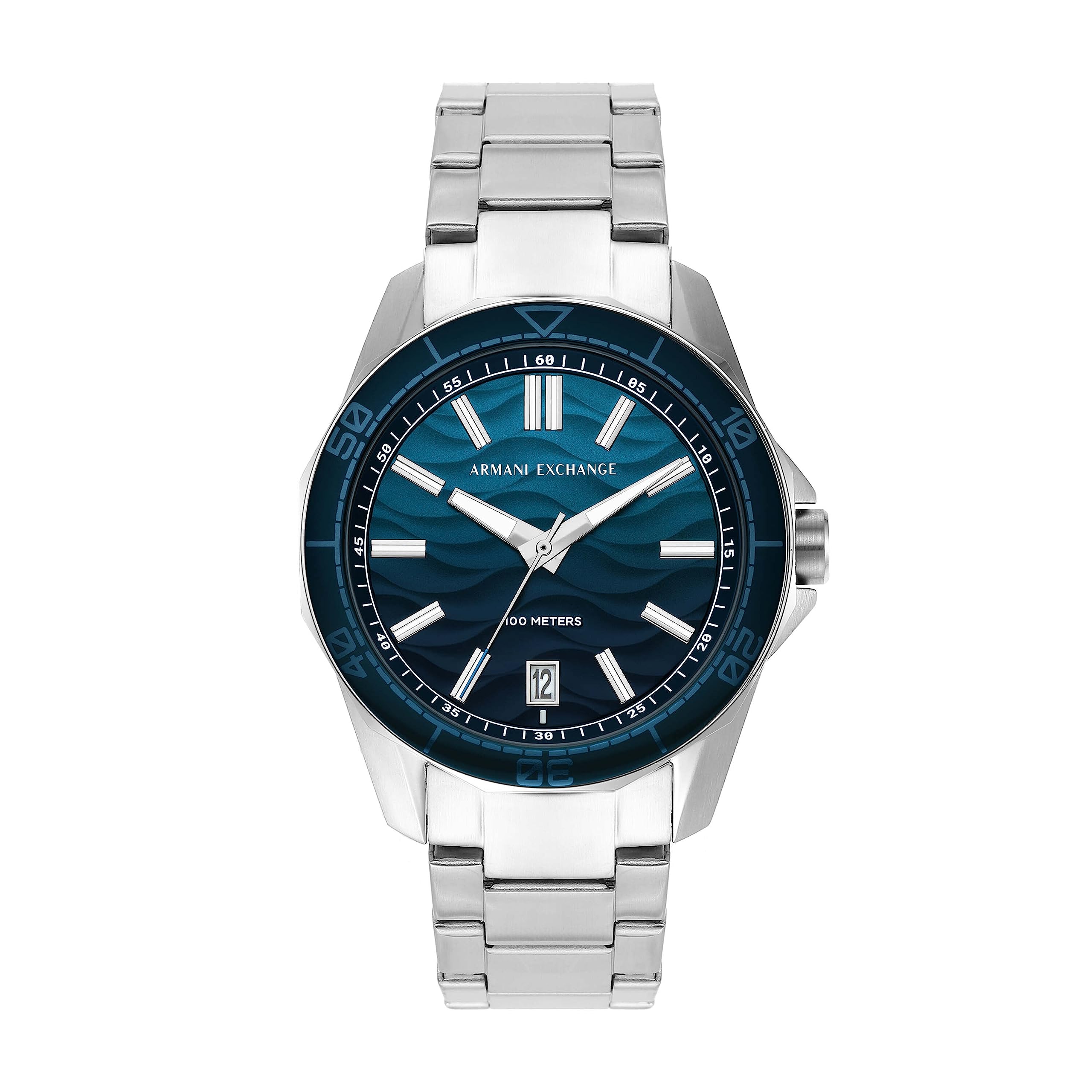 Трехстрелочные часы Armani Exchange с индикатором даты из нержавеющей стали
