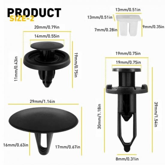 Set Karosserie Stoßstange Niet Halter Verkleidung Zierleiste Druckniet Clip Sortimente 146 Stück