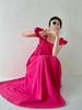 Xiaofei Ärmelloses Rose Rot Quadratischer Ausschnitt Kleid Damen Sommer Neu Sexy Rückenfrei Schlank Skinny Rock