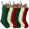 New Knitted Christmas Socking Pendant Santa Socks Rhombic Christmas Gift Bag Fluffy 46cm Xmas Hanging Ornaments