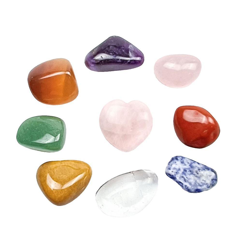 Crystals Kit 7 Chakra Love Heart Irregular Crystal Stone Yoga Stone Crystals for Energy Balancing Meditation
