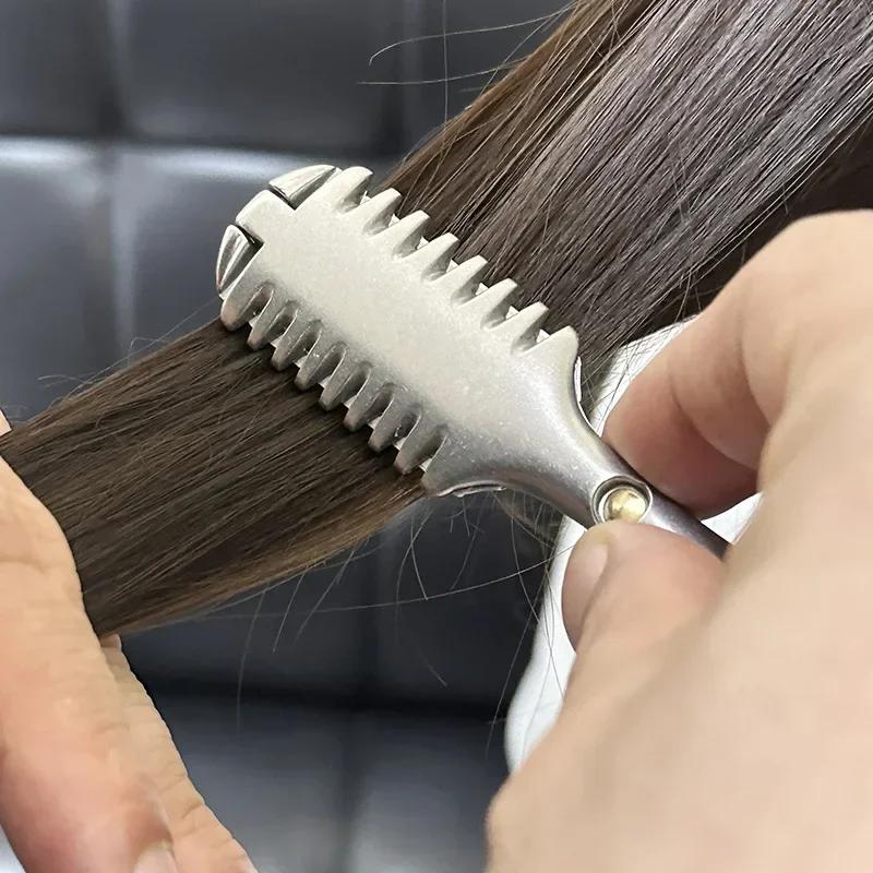 Doppelseitiger Effilierrasierer aus Aluminiumlegierung, manuelles Rasiermesser für Friseursalon, professionelles Haarschneidemesser, Halter für Salonwerkzeuge