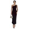 2025 Summer European & American Style One-Shoulder Slimming Long Dress for Women - Sexy, Elegant Fit