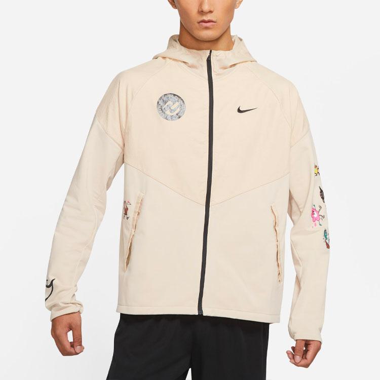 Nike Cartoon Alphabet Print Sports Casual Hooded Jacket Men Jackets Gamboge DO6975-206