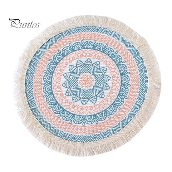 Descanso de Panela Antiderrapante para Cozinha, Jogo Americano Tecido de Algodão Estilo Boho, Jogo Americano de Mesa com Franjas de Borla para Pratos de Jantar, Jogo Americano Lavável a Quente, Suporte de Panela Resistente para Pratos Quentes,