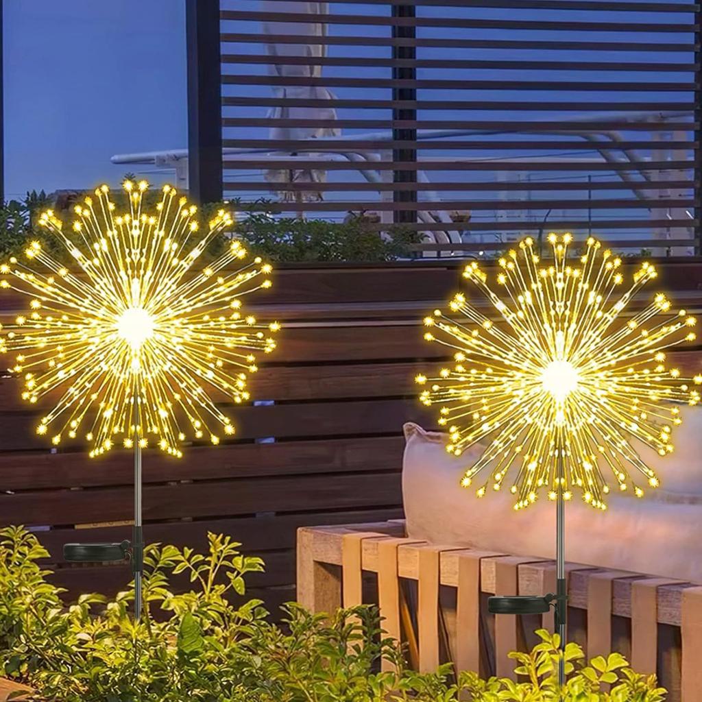 Solar Firework Lights, Outdoor LED Starry String Lights for Garden, Patio, Lawn Decorations