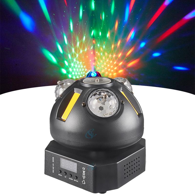 DJ Stage Beam Rotating Moving Head Lights Laser Effect Golden Lighting DMX Remote Control Disco Party Bar  Show Light
