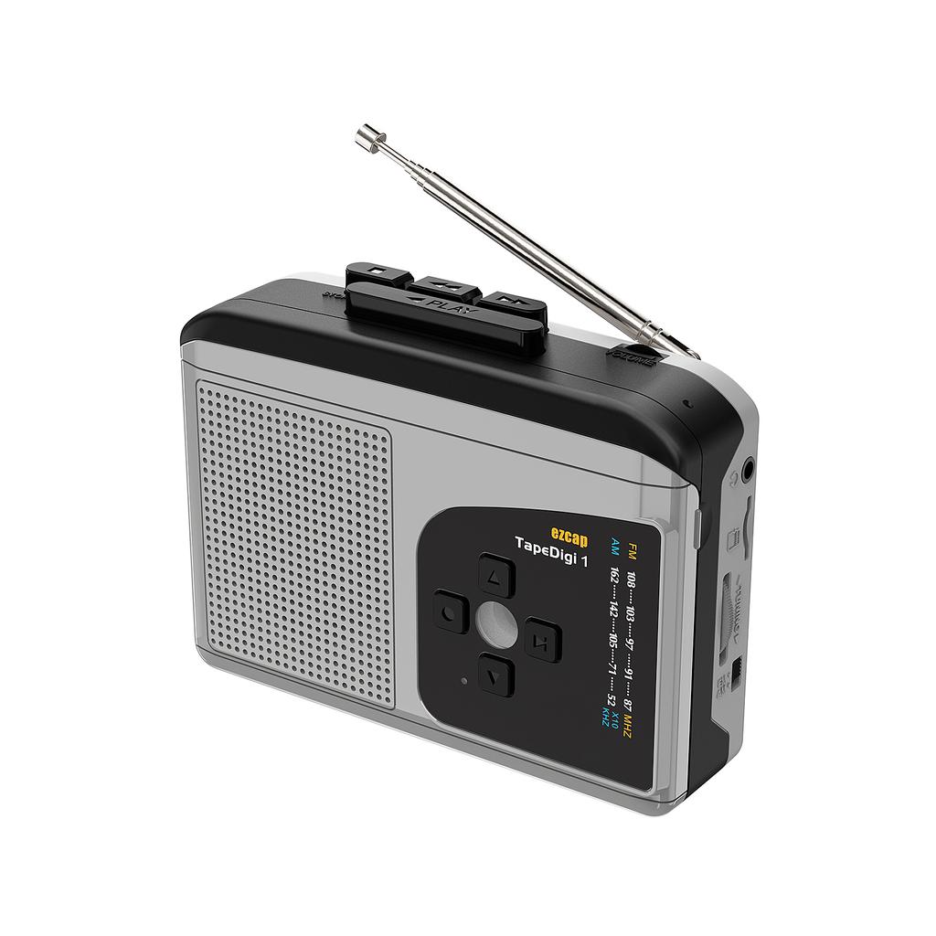ezcap234 USB Cassette Player with USB Power Cable Tape-to-MP3 Converter Built-in Speaker Microphone
