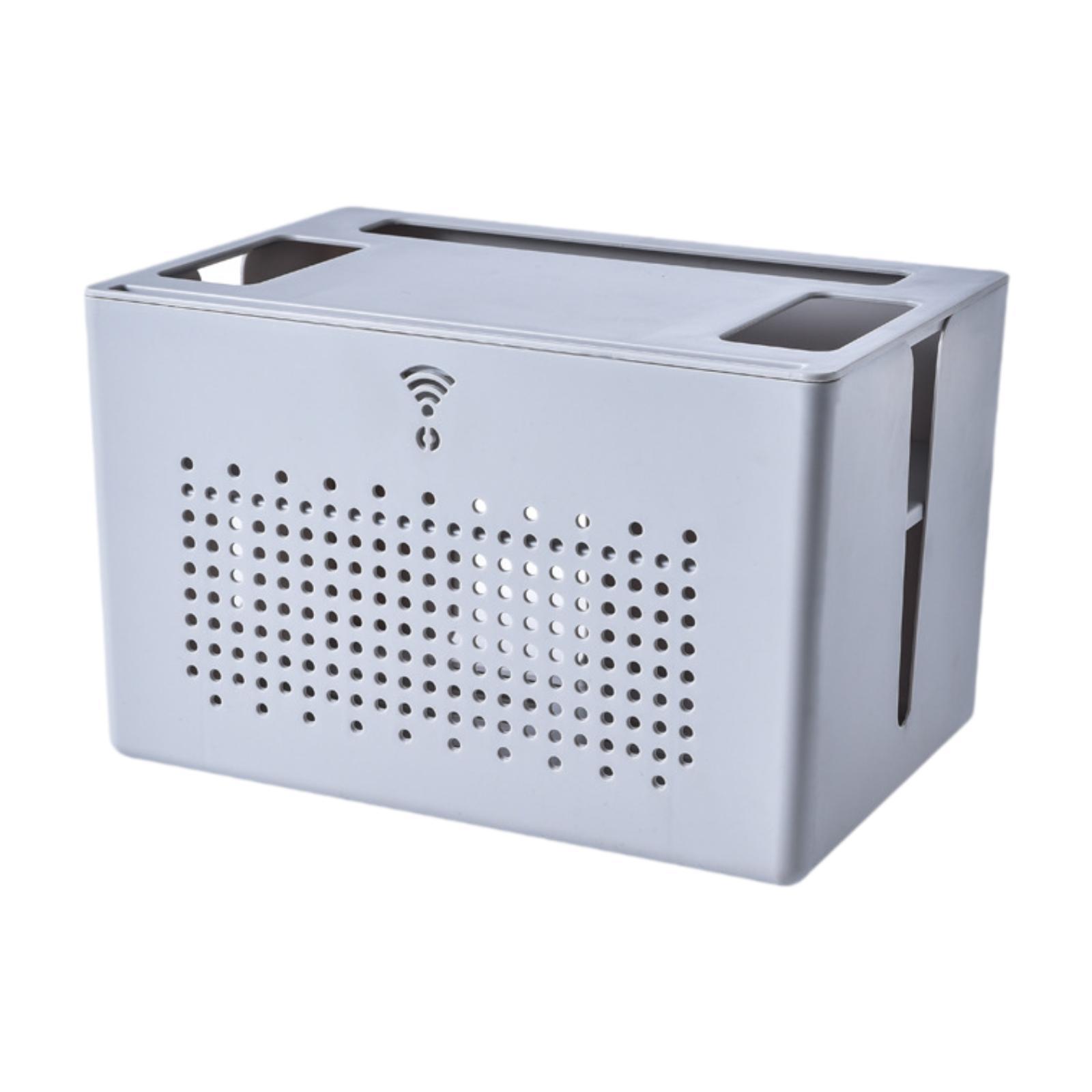 

Router Storage Box Router Cover Space Saving Portable Multipurpose Wire Storage Organization Desktop Organizer for Home серый