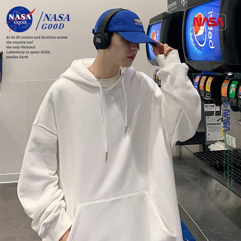 NASA GOOD Men's Solid Color Hooded Sweatshirt