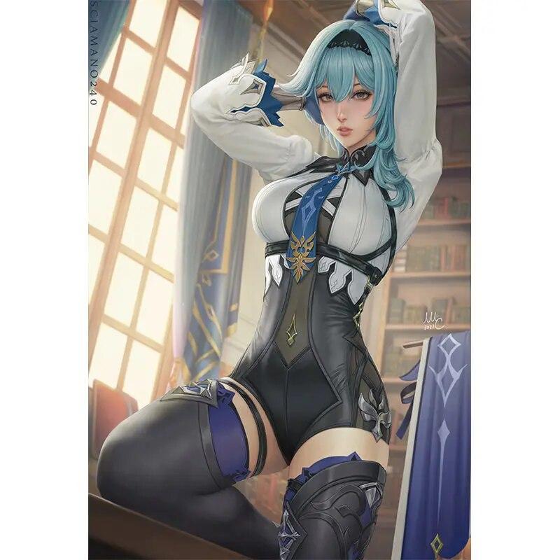 Print Canvas Game angel warrior Nude Sexy Girl Art Poster Living Room Bedroom Hanging Picture