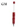 Crystal Diamond Gel Pen Beadable Pens, Bling Rhinestone Beaded DIY Bead Pen, Shaft Decorative Craft Black Ink Ballpoint Pens for Decorations