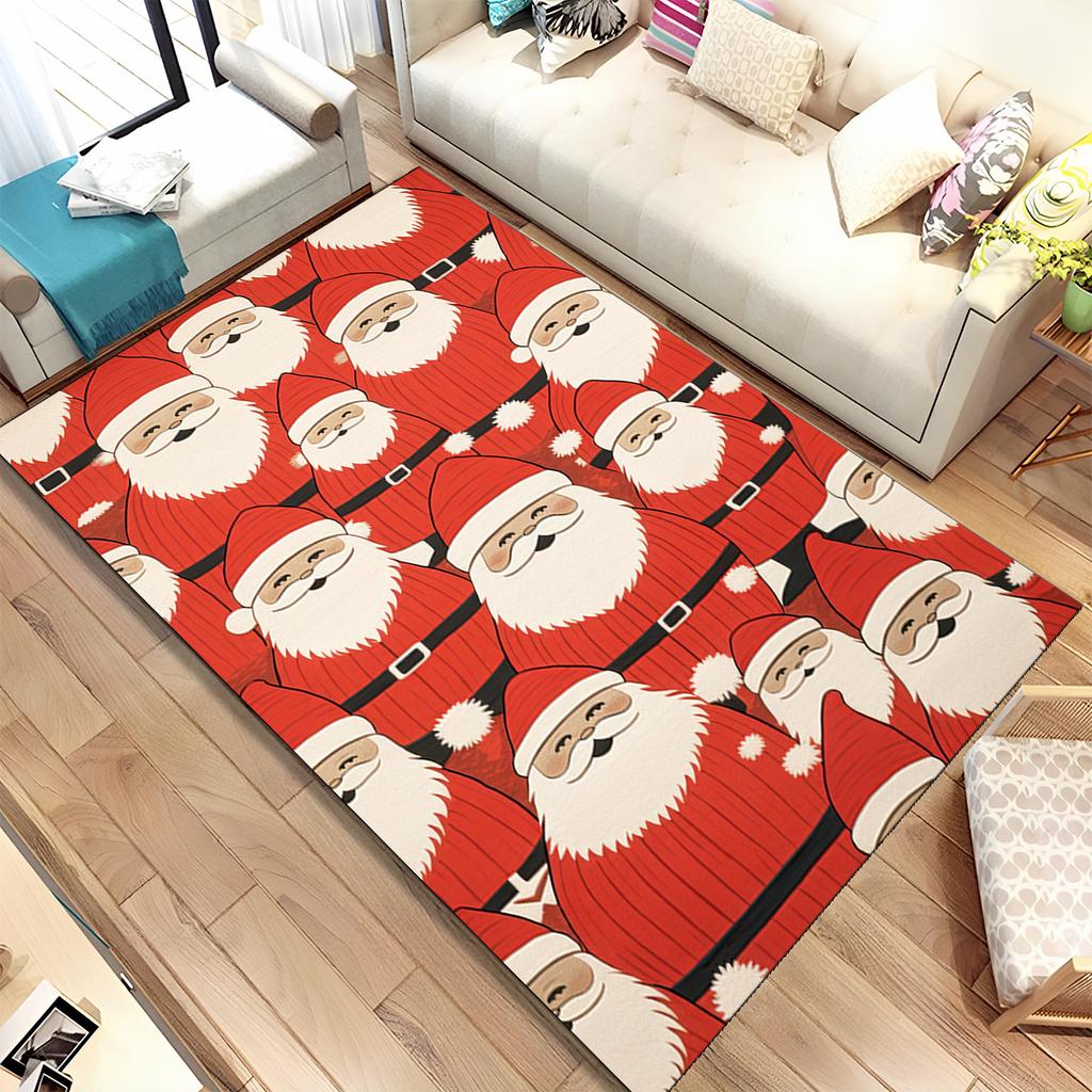 Fofo Pai Natal Árvore de Natal Feliz Desenho Animado Festival Tapete de Presente para Sala de Estar Quarto Casa Decoração de Sofá, Antiderrapante