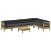 VidaXL Garden Lounge Set 8 Pcs with Cushions Impregnated Pine Wood 3299484