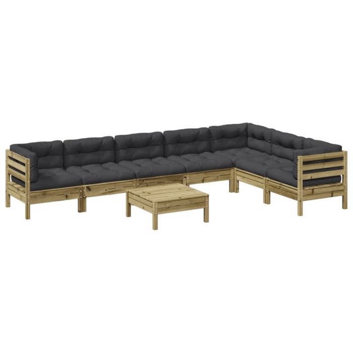 VidaXL Garden Lounge Set 8 Pcs with Cushions Impregnated Pine Wood 3299484