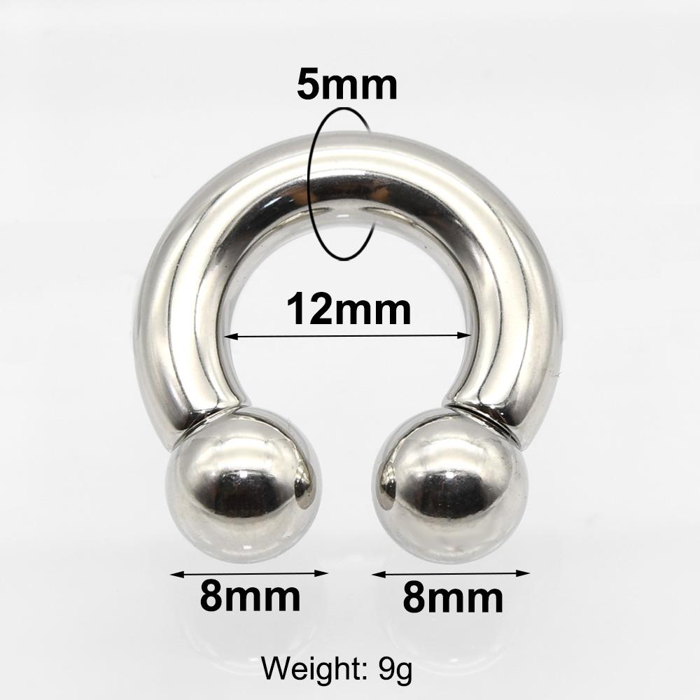12G-00G Velký průměr Kruhový činkový kroužek z nerezové oceli s vnitřním závitem Piercing do nosu Septum Piercing Rozšiřovač Náušnice do laloku