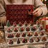 Red Christmas Advent Calendar, Day Surprise Countdown Box for Holiday Gifting