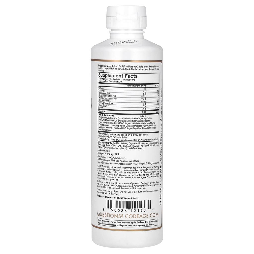 Nanofood, Liquid Collagen, Trim & Glow, Chocolate Mocha, 450Ml(15.22Fl Oz)