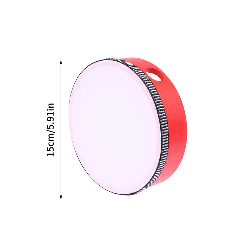 Kids Wooden Hand Drum Music Percussion Instrument Red Handheld Percussion Hand Drum Educational Toys Hand Beat