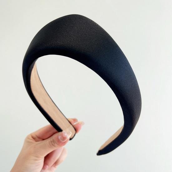 Women Headband Wide Brim Satin Triangle Headband Face Shaping Makeup Washing Hair Hoop Non-Painful Daily Hair Accessory