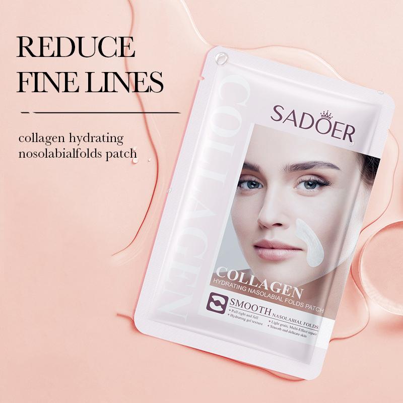 10 ks SADOER Kyselina hyaluronová Kolagenová Pleťová Maska na Čelo Oči Tváře Hydratační Zpevňující Hydratační Pleťové Náplasti Péče o Pleť