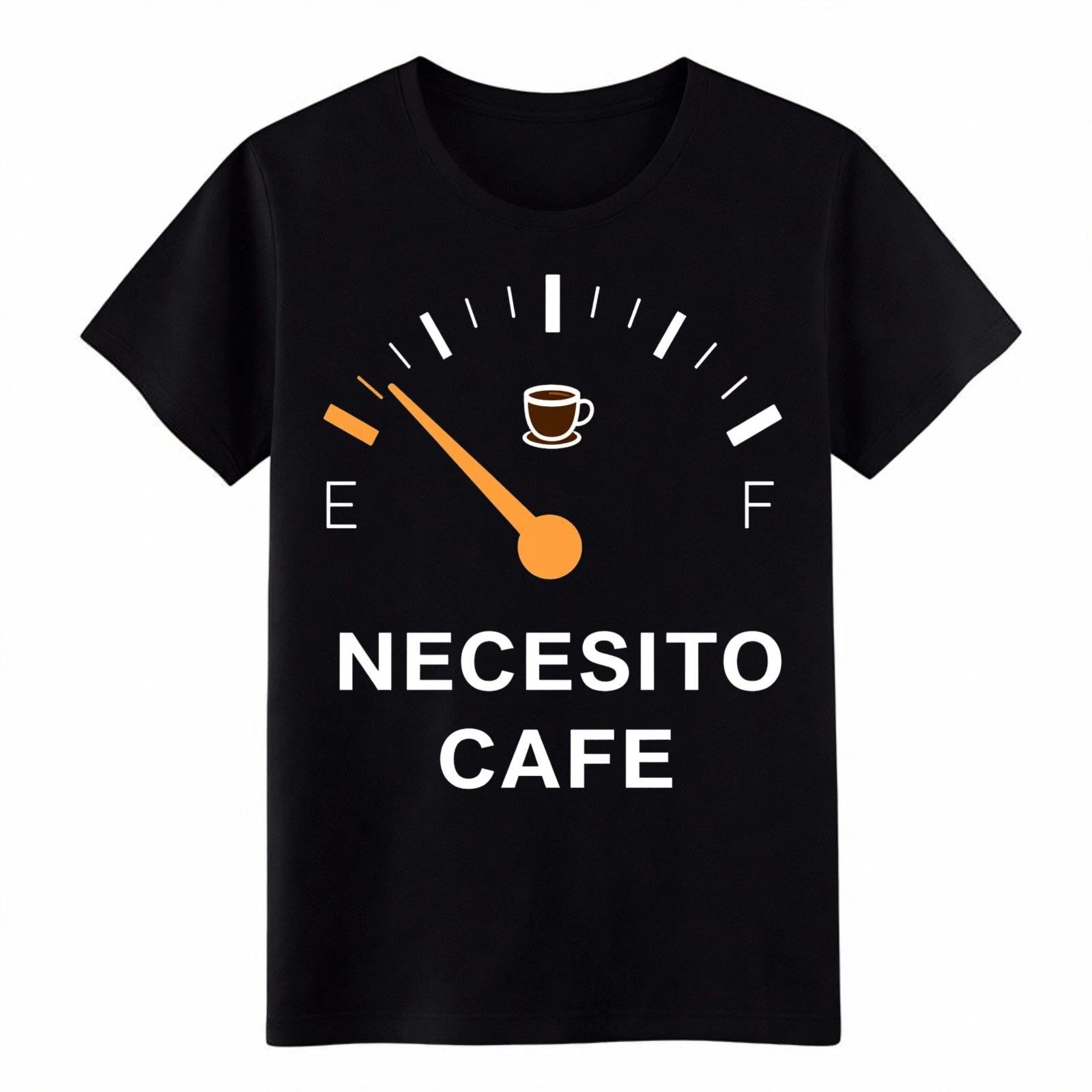 Necesito Cafe Funny Spanish Coffee Quote T-Shirt Casual Caffeine Addict Tee XL